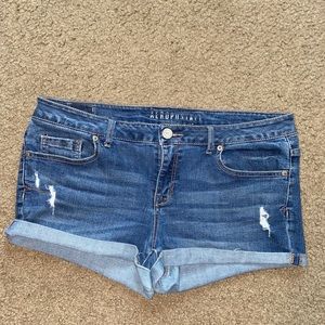 blue jean shorts